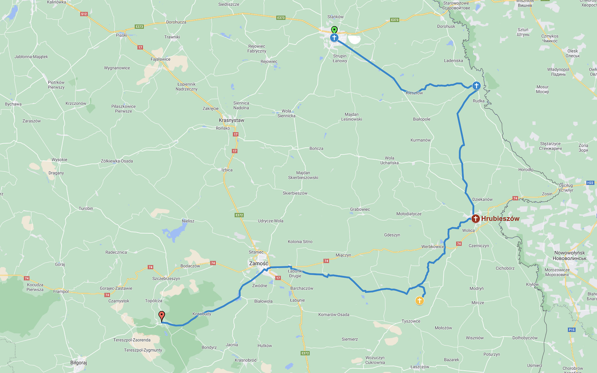 Cycling route - Hrubieszow